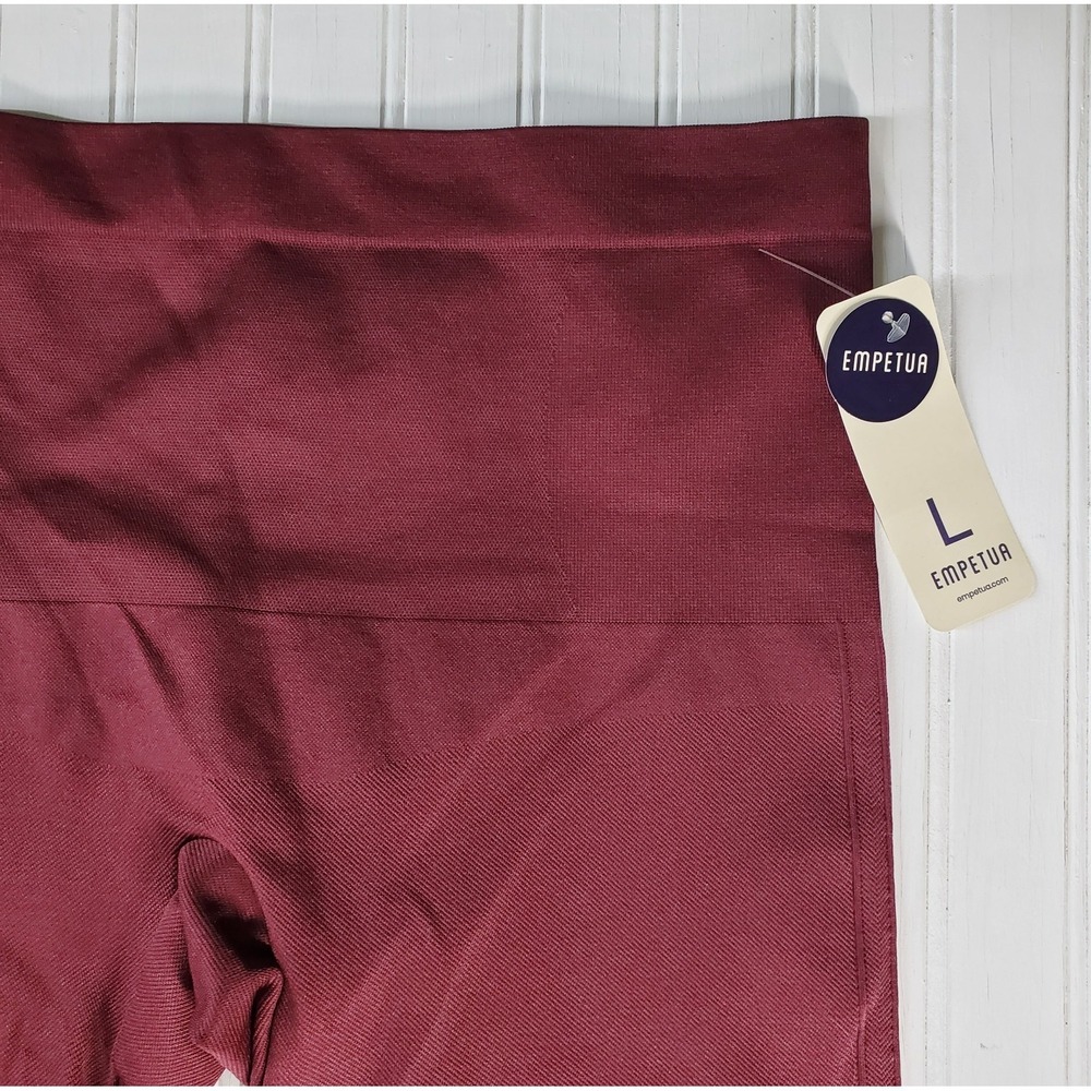 NWT Empetua Shapermint Maroon Seamless Comfort‎ Mid Waist Shaping Leggings Large